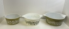 Vintage 1970s JAJ Pyrex Set Of 3 Casserole Dishes Spring Blossom/crazy Daisy 