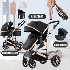 Newborn Baby Pram Pushchair Buggy Stroller 3in1 Travel System Car Seat Included