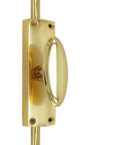 Brass oval knob - brass,
