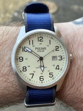 PULSAR AS32 SOLAR MILITARY FIELD OFFICER STYLE WATCH