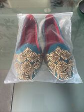 Handcrafted women's flat shoes - Pakistani Indian Punjabi Jutti - Khussa size 5