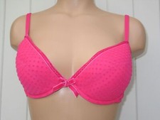 38B or 38D PINK BRA LA SENZA VELVET FLOCK SPOT PADDED UNDERWIRED FREEPOST BNWT