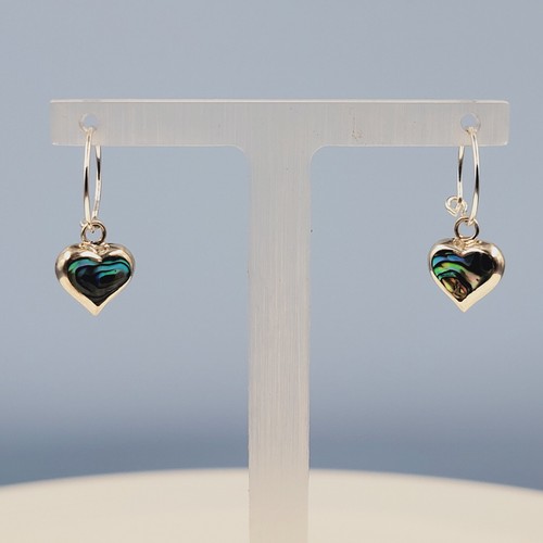 Abalone pearl hoop earrings - abalone,