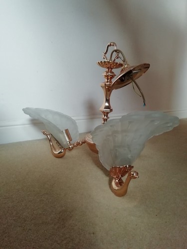 Art deco glass brass - art,