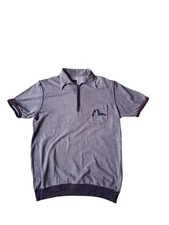 Vintage Evisu Polo Shirt Shirt Mens XL Blue 1/4 Zip Striped 90s Y2K