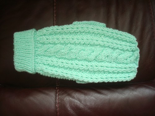 Hand knitted dog - hand,