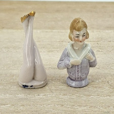 Antique half doll pincushion