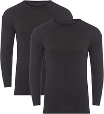 Pack Of 2 Mens Thermal Long Sleeve Top Underwear Winters Baselayer Shirt S-2XL