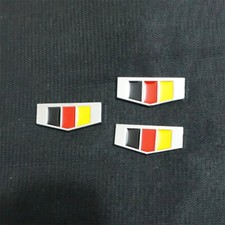 3x Chrome Germany Flag Silver