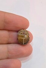 Rare Ancient Egyptian Antique Brown Agate Scarab Amulet for Protection BC