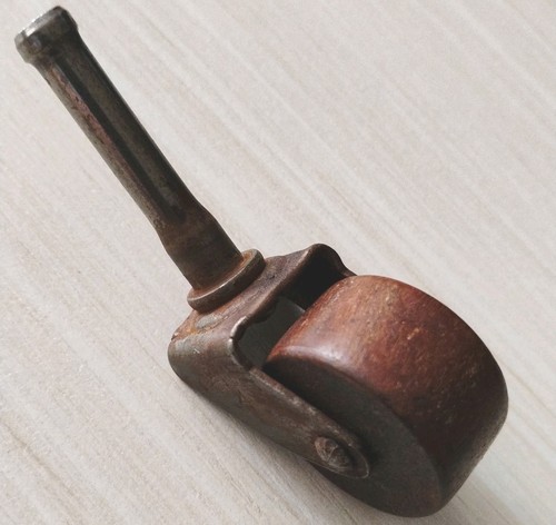 Vtg caster wood wheel metal - vtg,