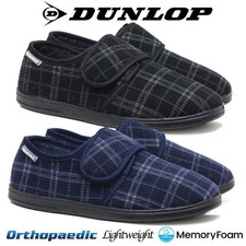 MENS DIABETIC WIDE FIT SLIPPERS DUNLOP WINTER WARM EASY CLOSE ORTHOPAEDIC SHOES
