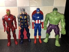Marvel Avengers 12" Inch Figure Bundle Hulk, Captain America, Iron Man & Thor