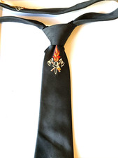 Necktie Fanstyle Paris Fire Axe Black 3" x 58"  100% Polyester Firefighter Motif