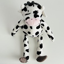 IKEA Fabler Ko Black White Cow Bull Calf Ox Soft Plush Teddy Bear Toy Comforter