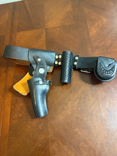 Vtg police leather - duty, belt