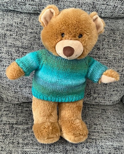 Hand knitted teddy bear - knitted,