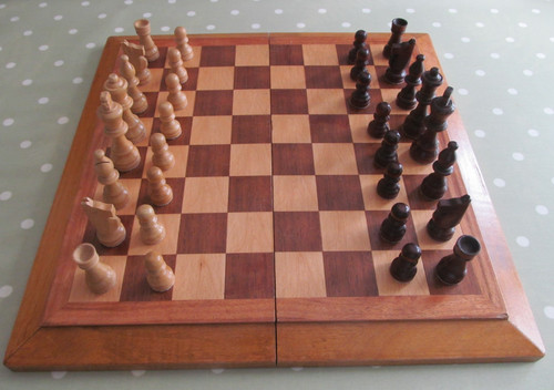 Vintage wooden travel chess - wooden,