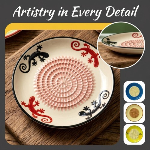 Ceramic garlic grater - garlic, plate