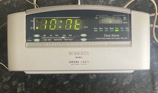 VINTAGE ROBERTS CR 9915 DUAL ALARM CLOCK RADIO SILVER MW-FM / House find it is 