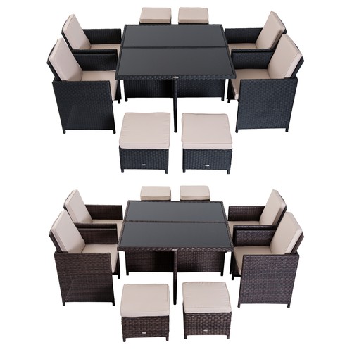 Pieces rattan dining set - 9,