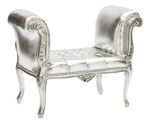 Bench wooden silver leaf style - leaf,
