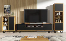 Living Room Set | Loft Retro Industrial TV Unit | Vintage Oak Cabinet Cupboard