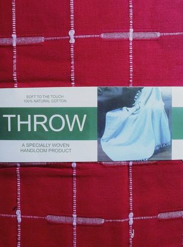 Small check red throw - small, woven