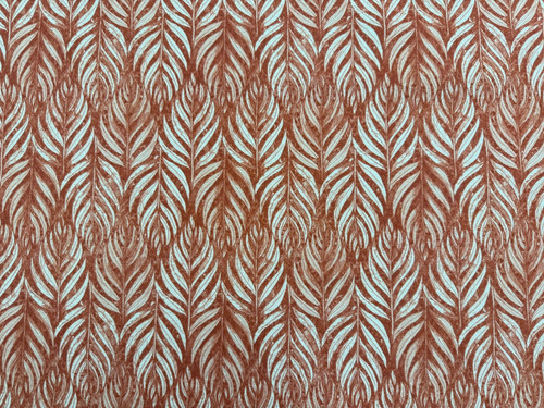 Plumes linen fabric - fabric, sienna