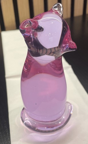 Glass cat sculpture - cat,