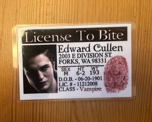 License bite edward cullen - license,