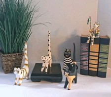 Wooden Cat Menagerie Grouping