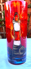 Anita Harris Vase, a Tall Unique Trial Piece, Lighthouse Design, Signed by Anita