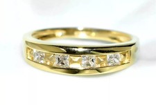 14ct Gold Wedding Band ring (2.80g) QVC Diamonique Simulated Diamonds  Size N