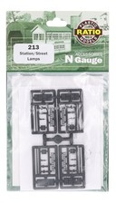 213 Ratio N Gauge Staion/Street Lamps (4 per pack) Plastic Kit (Pre-Owned)