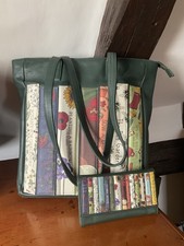Yoshi Large Bookworm Green Leather Shopper/Shoulder Bag +Large Purse/Wallet 