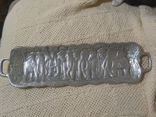 Vintage aluminum serving tray - serving,