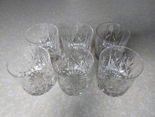 A Set Of 6 Cut Glass Crystal Whiskey Glasses