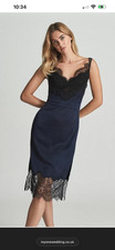 Reiss navy tori lace trimmed - navy,