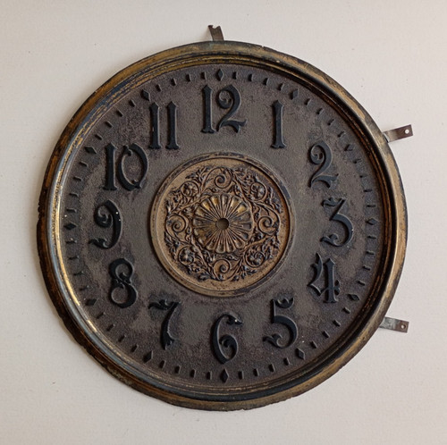 Antique brass clock - brass, face