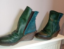 Petrol Blue Green Leather Fly