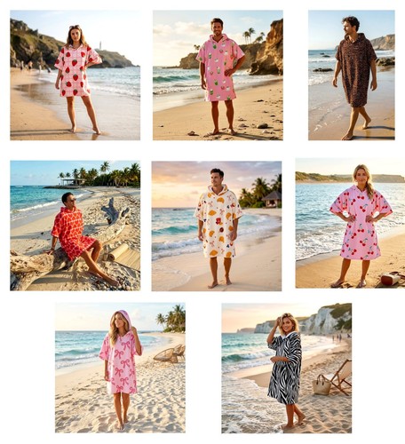 Adult beach poncho hooded - beach,
