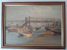 Boats at Keyhaven original oil