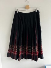 Vintage Pendleton Women Tartan Plaid Red 100% Wool Pleated Maxi Skirt Size S/8