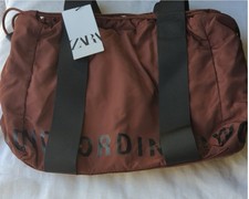 BNWT- Zara Nylon Tote Bag with Slogan - Wine Red