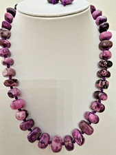 LOLA ROSE BEAUTIFUL PURPLE FOSSIL JASPER GEMSTONE NECKLACE  18" PLUS-  NWOT