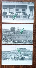 3 x Racecourse postcards (2 Doncaster, 1 Epsom includes King Edwards Visit)