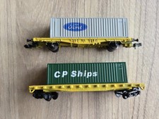 2 X N Gauge Wagons With Containers Added 
