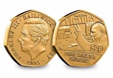 The VE Day Winston Churchill Gold Plated 50p World War Coin