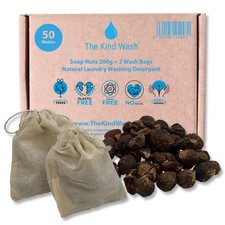 The Kind Wash Natural Indian Soap Nuts 200g + 2 Wash Bags